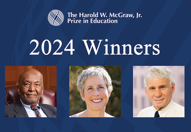 Headshots of the 2024 McGraw Prize winners