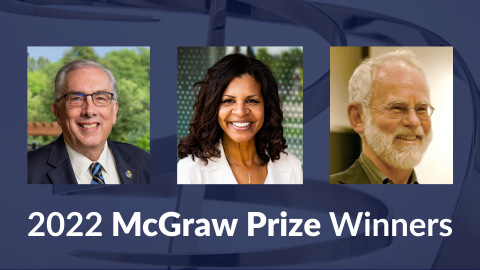 Headshots of the 2022 McGraw Prize Winners